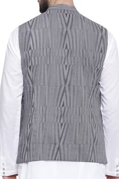  Stripe print nehru jacket