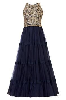 Embellished Tiered Gown
