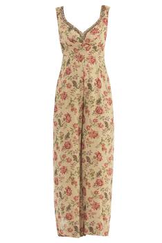 Buy Astha Narang Beige Printed Jumpsuit With Jacket Online | Aza Fashions