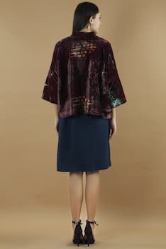 Silk Velvet Printed Jacket