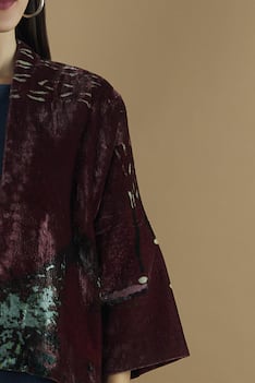 Silk Velvet Printed Jacket