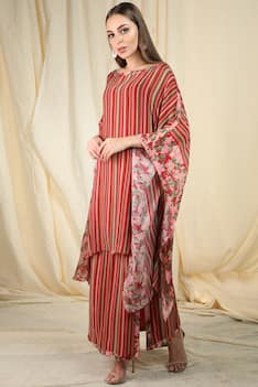 Striped Kaftan Skirt Set