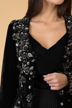 Silk Velvet Embellished Jacket