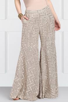 Buy Twenty Nine Grey Georgette Embellished Sharara Pants Online | Aza ...