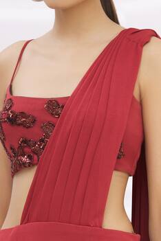 Layered Pre-Draped Saree with Blouse