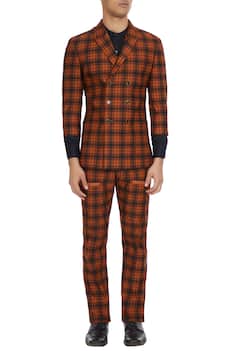 Two-piece checkered suit