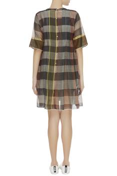 Checkered linen dress