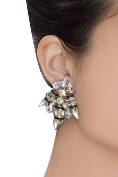 Embellished stone stud earrings