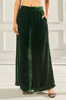 Midnight Toast- Green Crop Top & Trousers Set 
