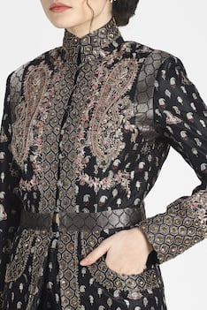 Kalgi Silk Jacquard Embroidered Jacket