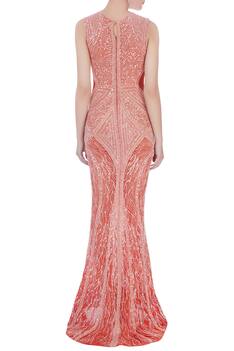 Embroidered Trail Gown 