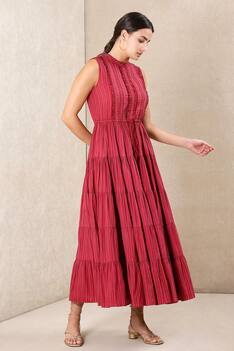 Yarn Dyed Tiered Dress