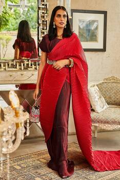 Pleated Saree Gown with Blouse