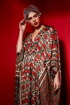 Silk Printed Kaftan Dress