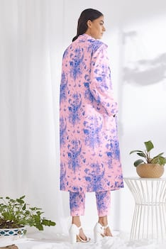 Floral Print Trench Jacket 