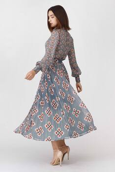 Georgette Crinkled Printed Skirt