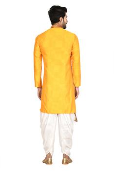 Asymmetric Silk Sherwani & Dhoti Pant Set