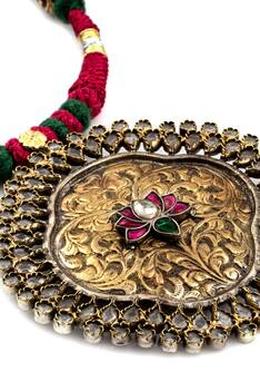 Kundan Lotus Pendant Necklace