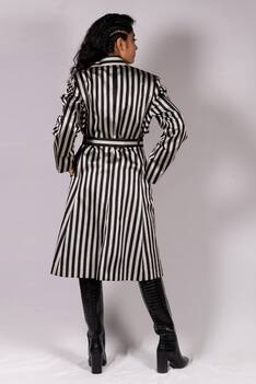 Handwoven Satin Silk Striped Jacket