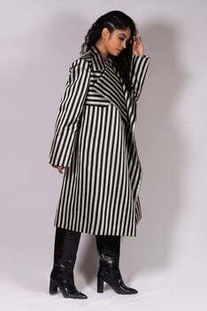 Handwoven Satin Silk Striped Jacket