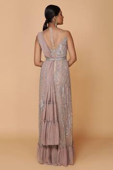 Layered Ruffle Saree Gown