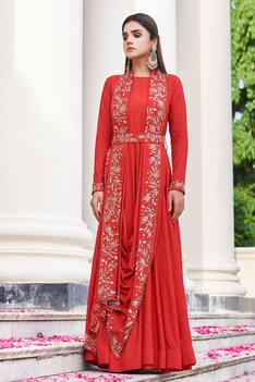 Anarkali with Embroidered Drape