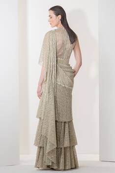 Embellished Pre-Draped Saree Gown