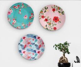 The Quirk India Rich Floral Beauty Of Indian Decorative Wall Plates (Set of 3)