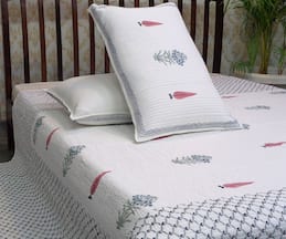 CocoBee Bagh Hand Block Printed Quilted Bedspread Set (Set of 3)