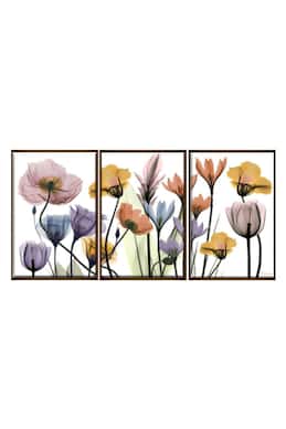The Art House Floral Print Canvas Painting (Set of 3)