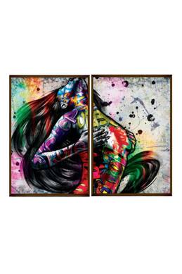 The Art House Abstract Woman Print Canvas Painting (Set of 2)