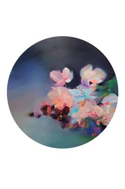 The Art House Floral Circular-Shape Canvas Painting