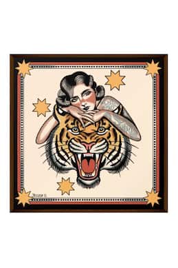 The Art House Woman & Tiger Handmade Painting