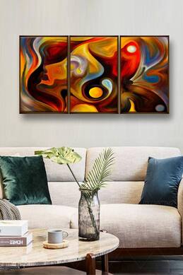 The Art House Abstract Portrait Handmade Paintings (Set of 3)