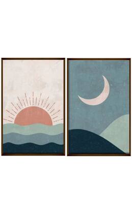 The Art House Day & Night Handmade Canvas Paintings (Set of 2)