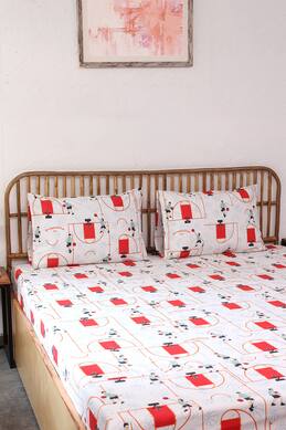 House This Cotton Printed Double Bed Sheet Set