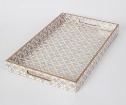 Assemblage Gold Plated Long Floral Tray (Single Pc)