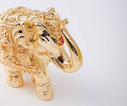 Assemblage Resin Gold Plated Elephant Showpiece