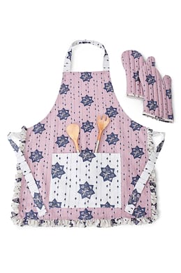 Payal Singhal Canvas Star Print Apron with Mittens 