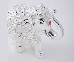 Assemblage Resin Silver Plated Elephant Showpiece