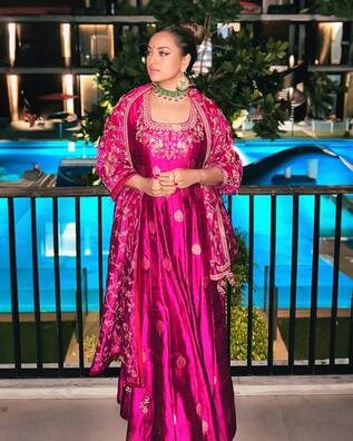 Magnificent Orange and Blue Colored Designer Gown with Dupatta, Anarkali  salwar kameez | online shopping | Anarkali dresses online