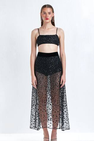 TheRealB Void Embellished Top & Skirt Set