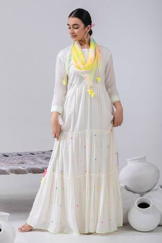 Kacha Tanka Thread Embroidered Maxi Dress