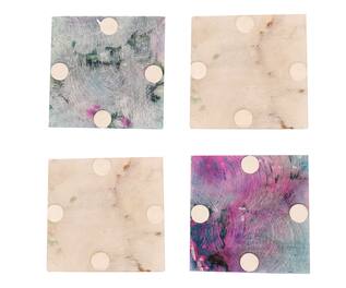 Cotton Indya Agate Square Coasters - Set of 4