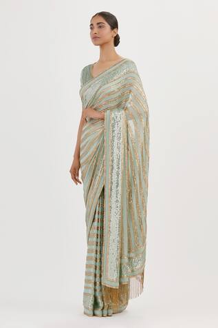 Nakul Sen Sequin Embroidered Saree With Blouse