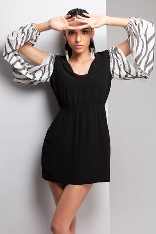 Chhaya Mehrotra Embellished Cutout Sleeve Dress