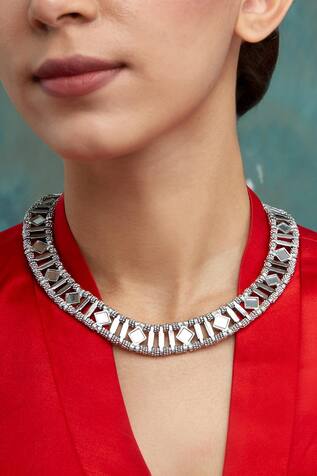 House Of Tuhina Mumtaz Mirror Studded Choker