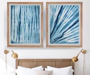 Design Gaatha Shibori Cotton Linen Wall Art - Set of 2