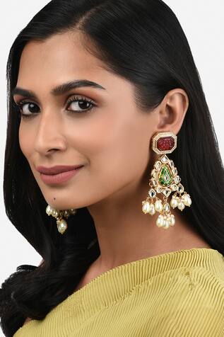Ahaanya Kundan Embellished Earrings
