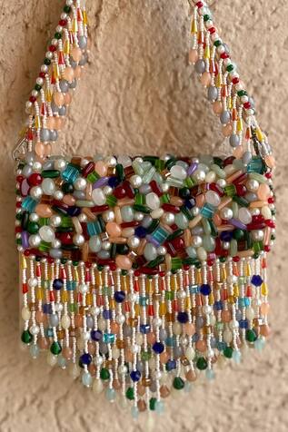 Bhavna Kumar Velvet Stone Embroidered Sling Bag